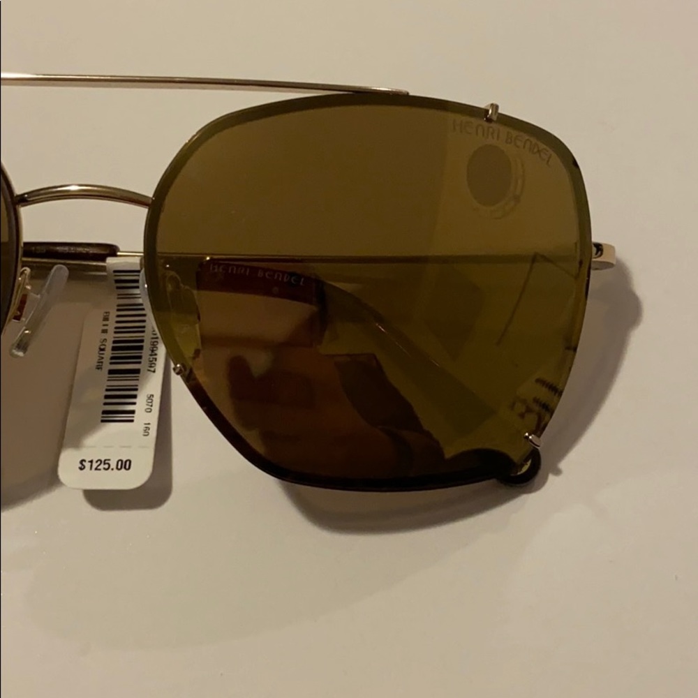 Henri Bendel Square Aviators Gold/Brown